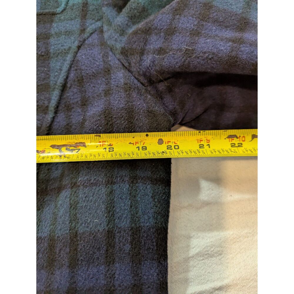 L.L.Bean Italian Wool Toggle / Duffle Coat Womens 10 Black Watch Plaid Hooded - Picture 6 of 6